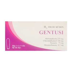 Gentusi Farmaprim 2 vỉ x 5 viên (Metronidazole + Chloramphenicol + Nystatin + Dexamethasone)