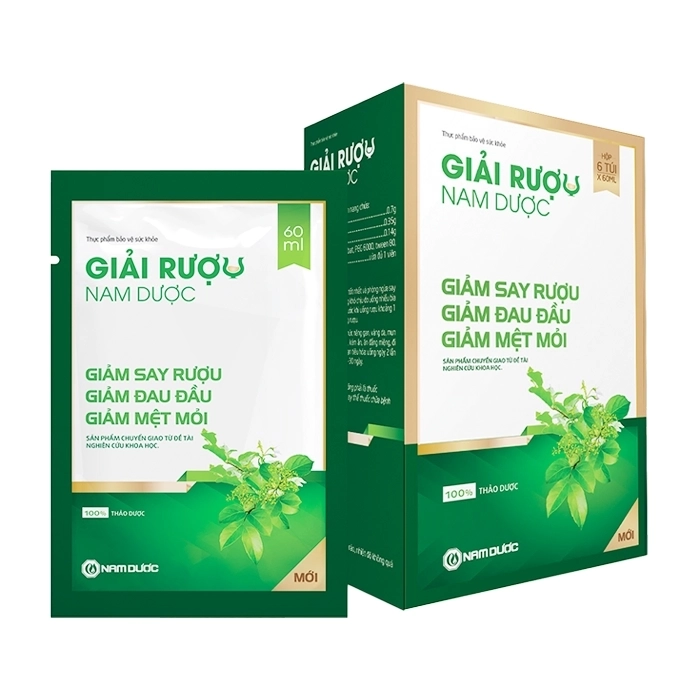 Giải Rượu Nam Dược 6 gói x 60ml - Hỗ trợ giảm say rượu Giải Rượu Nam Dược 6 gói x 60ml - Hỗ trợ giảm say rượu