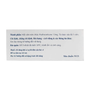 Gimtafort 10mg Enlie 5 vỉ x 10 viên (Hydrocortisone)
