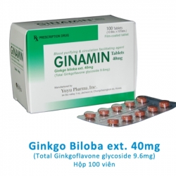 Thuốc bổ não GINAMIN TAB 80mg, Hộp 60 viên