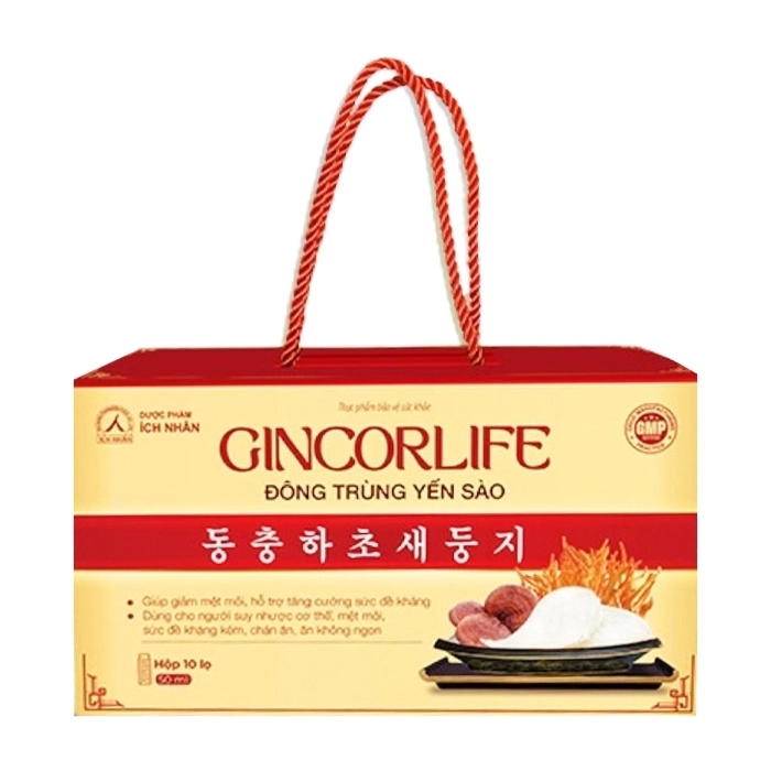 Gincorlife Ích Nhân 10 lọ x 50ml - Đông trùng yến sào