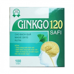 Ginkgo 120mg SAFI, Hộp 10 vỉ x 10 viên Ginkgo 120mg SAFI, Hộp 10 vỉ x 10 viên
