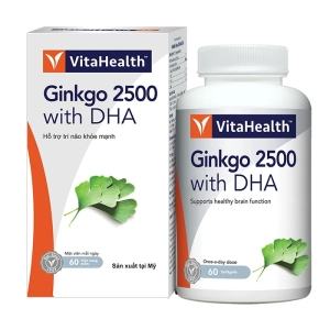 Ginkgo 2500 with DHA  VitaHealth 60 viên - Viên uống bổ não