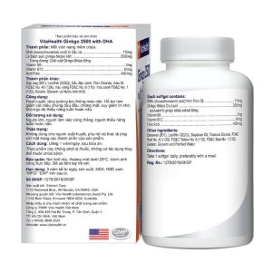 Ginkgo 2500 with DHA  VitaHealth 60 viên - Viên uống bổ não