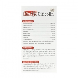 Ginkgo Biloba Citicolin 240mg MediUSA, 10 vỉ x 10 viên