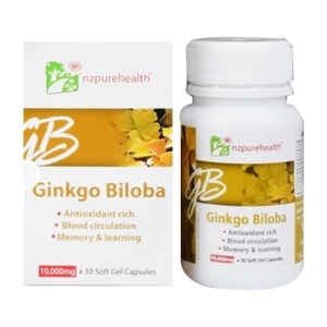 Ginkgo Biloba NZPurehealth 30 viên – Hỗ trợ tuần hoàn máu Ginkgo Biloba NZPurehealth 30 viên – Hỗ trợ tuần hoàn máu