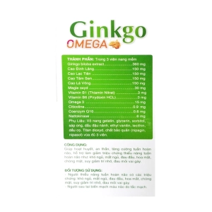 Ginkgo Omega Trang Minh 6 vỉ x 10 viên - Hỗ trợ giảm tuần hoàn não Ginkgo Omega Trang Minh 6 vỉ x 10 viên - Hỗ trợ giảm tuần hoàn não