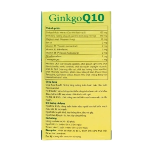 Ginkgo Q10 Isopharco 10 vỉ x 10 viên - Hỗ trợ tuần hoàn máu não
