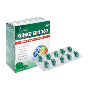 Ginko Sun 360 Isopharco 10 vỉ x 10 viên – Hỗ trợ tuần hoàn não