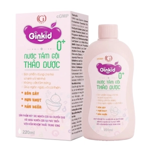 Ginkid 0+ Nước Tắm Gội Thảo Dược 220ml - Giúp làm sạch da, tóc cho trẻ