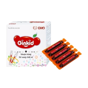 Ginkid Nhuận Tràng Bổ Sung Chất Xơ 3 vỉ x 5 ống x 10ml - Hỗ trợ giảm táo bón, tiêu hóa tốt
