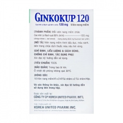 Ginkokup 120mg Korea United 6 vỉ x 10 viên - Tuần hoàn máu não, cải thiện trí nhớ Ginkokup 120mg Korea United 6 vỉ x 10 viên - Tuần hoàn máu não, cải thiện trí nhớ