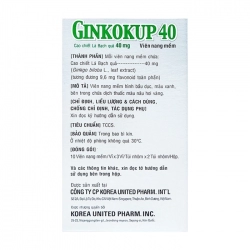Ginkokup 40mg Korea United 6 vỉ x 10 viên - Tuần hoàn máu não, cải thiện trí nhớ Ginkokup 40mg Korea United 6 vỉ x 10 viên - Tuần hoàn máu não, cải thiện trí nhớ