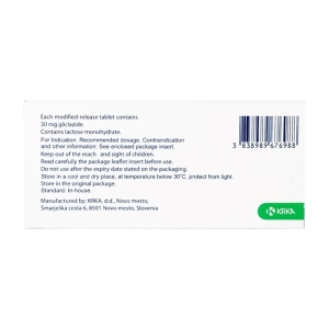 Gliclada 30mg Modified-Release Tablets Krka 8 vỉ x 15 viên (Gliclazide)