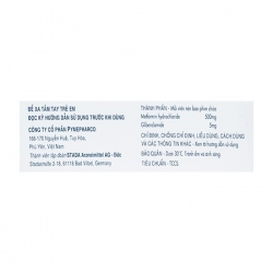 Glipeform 500/5 Pymepharco 2 vỉ x 15 viên Glipeform 500/5 Pymepharco 2 vỉ x 15 viên