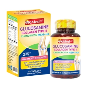 Glucosamine Collagen Type II Chondroitin MSM + HA MediUSA 45 viên - Hỗ trợ giảm đau xương khớp