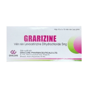 Grarizine 5mg Gracure 10 vỉ x 10 viên (Levocetirizine)