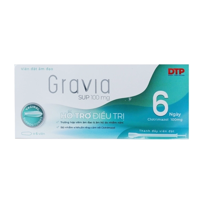 Gravia Sup 100mg CPC1 Hà Nội 1 vỉ x 6 viên Gravia Sup 100mg CPC1 Hà Nội 1 vỉ x 6 viên