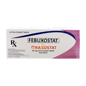 Graxostat 40mg Gracure 3 vỉ x 10 viên (Febuxostat)