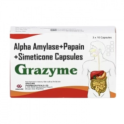 Grazyme 230mg Gracure 3 vỉ x 10 viên - Trị đầy hơi, khó tiêu Grazyme 230mg Gracure 3 vỉ x 10 viên - Trị đầy hơi, khó tiêu