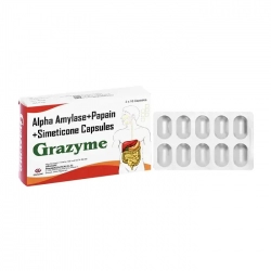 Grazyme 230mg Gracure 3 vỉ x 10 viên - Trị đầy hơi, khó tiêu
