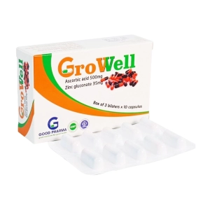 GroWell Good Pharma 3 vỉ x 10 viên - Bổ sung Vitamin C, Kẽm cho cơ thể