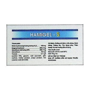 Hamigel-S Hasan 30 gói x 10ml (Nhôm hydroxit + Magnesi hydroxyd + Simethicon)