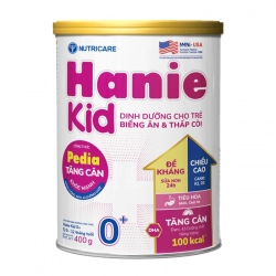 Hanie kid Pedia 0+ Nutricare 400g - Dinh dưỡng cho trẻ biếng ăn, thấp còi Hanie kid Pedia 0+ Nutricare 400g - Dinh dưỡng cho trẻ biếng ăn, thấp còi