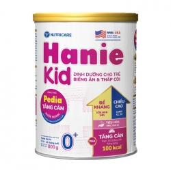 Hanie kid Pedia 0+ Nutricare 400g - Dinh dưỡng cho trẻ biếng ăn, thấp còi Hanie kid Pedia 0+ Nutricare 400g - Dinh dưỡng cho trẻ biếng ăn, thấp còi