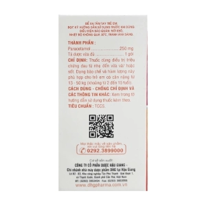 Hapacol 250 DHG Pharma 24 gói x 1g (Paracetamol)