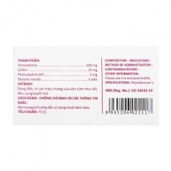 Hapacol Cảm Cúm DHG Pharma 10 vỉ x 10 viên