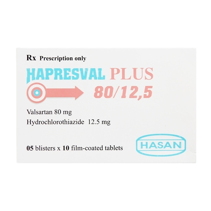 Hapresval Plus 80/12.5 Hasan 5 vỉ x 10 viên Hapresval Plus 80/12.5 Hasan 5 vỉ x 10 viên