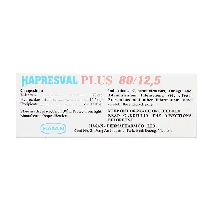 Hapresval Plus 80/12.5 Hasan 5 vỉ x 10 viên Hapresval Plus 80/12.5 Hasan 5 vỉ x 10 viên