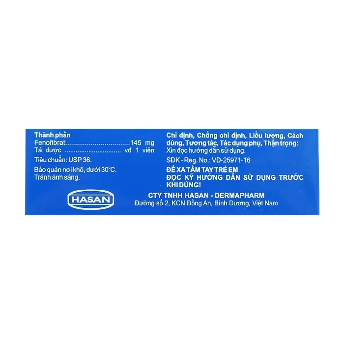 Hafenthyl 145mg Hasan 3 vỉ x 10 viên Hafenthyl 145mg Hasan 3 vỉ x 10 viên