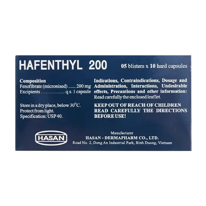 Hafenthyl 200 Hasan 5 vỉ x 10 viên Hafenthyl 200 Hasan 5 vỉ x 10 viên