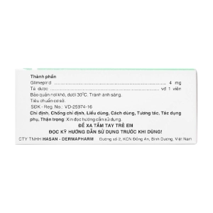 Miaryl 4mg Hasan 10 vỉ x 10 viên Miaryl 4mg Hasan 10 vỉ x 10 viên