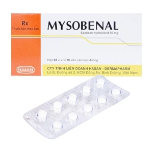 Mysobenal 50mg Hasan 3 vỉ x 10 viên Mysobenal 50mg Hasan 3 vỉ x 10 viên