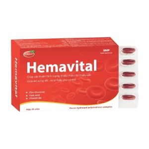 Hemavital Eurovit 3 vỉ x 10 viên - Bổ sung sắt, acid folic cho cơ thể