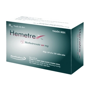 Hemetrex 10 Herabiopharm 10 vỉ x 10 viên (Methotrexate)