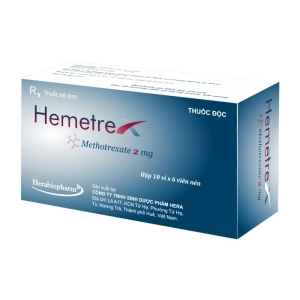 Hemetrex 2 Herabiopharm 10 vỉ x 6 viên (Methotrexate)