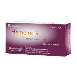 Hemetrex 2.5mg Herabiopharm 3 vỉ x 10 viên (Methotrexate)