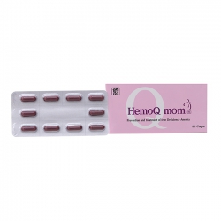 Thuốc bổ sung sắt cho phụ nữ có thai HemoQ Mom, Hộp 3 vỉ x 10 viên Thuốc bổ sung sắt cho phụ nữ có thai HemoQ Mom, Hộp 3 vỉ x 10 viên