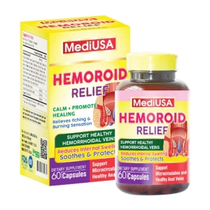 Hemoroid Relief MediUSA 60 viên - Hỗ trợ giảm trĩ tái phát