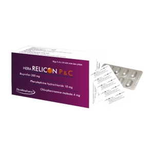 Hera Relicon P C Herabiopharm 5 vỉ x 10 viên (Ibuprofen + Phenylephrine hydrochloride + Chlorpheniramine maleate)