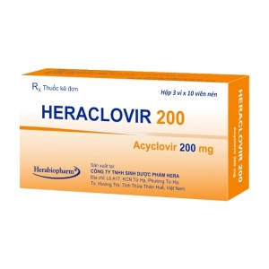 Heraclovir 200 Herabiopharm 3 vỉ x 10 viên (Acyclovir)