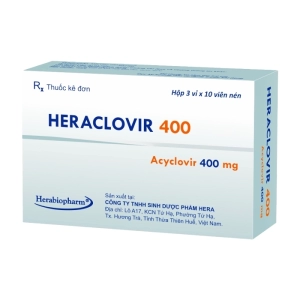 Heraclovir 400 Herabiopharm 3 vỉ x 10 viên (Acyclovir)
