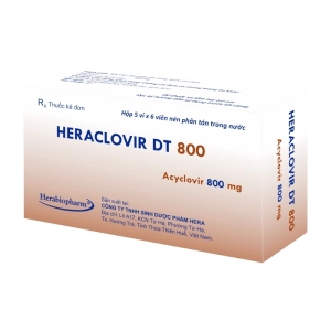 Heraclovir DT 800 Herabiopharm 5 vỉ x 6 viên (Acyclovir)