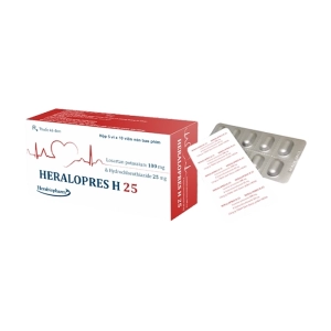 Heralopres H 25 Herabiopharm 5 vỉ x 10 viên (Losartan potassium + Hydrochlorothiazide)