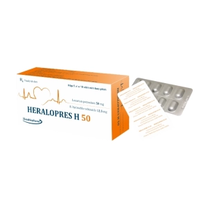 Heralopres H 50 Herabiopharm 5 vỉ x 10 viên (Losartan + Hydrochlorothiazide)
