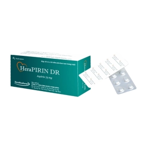 Herapirin DR 75mg Herabiopharm 10 vỉ x 10 viên (Aspirin)